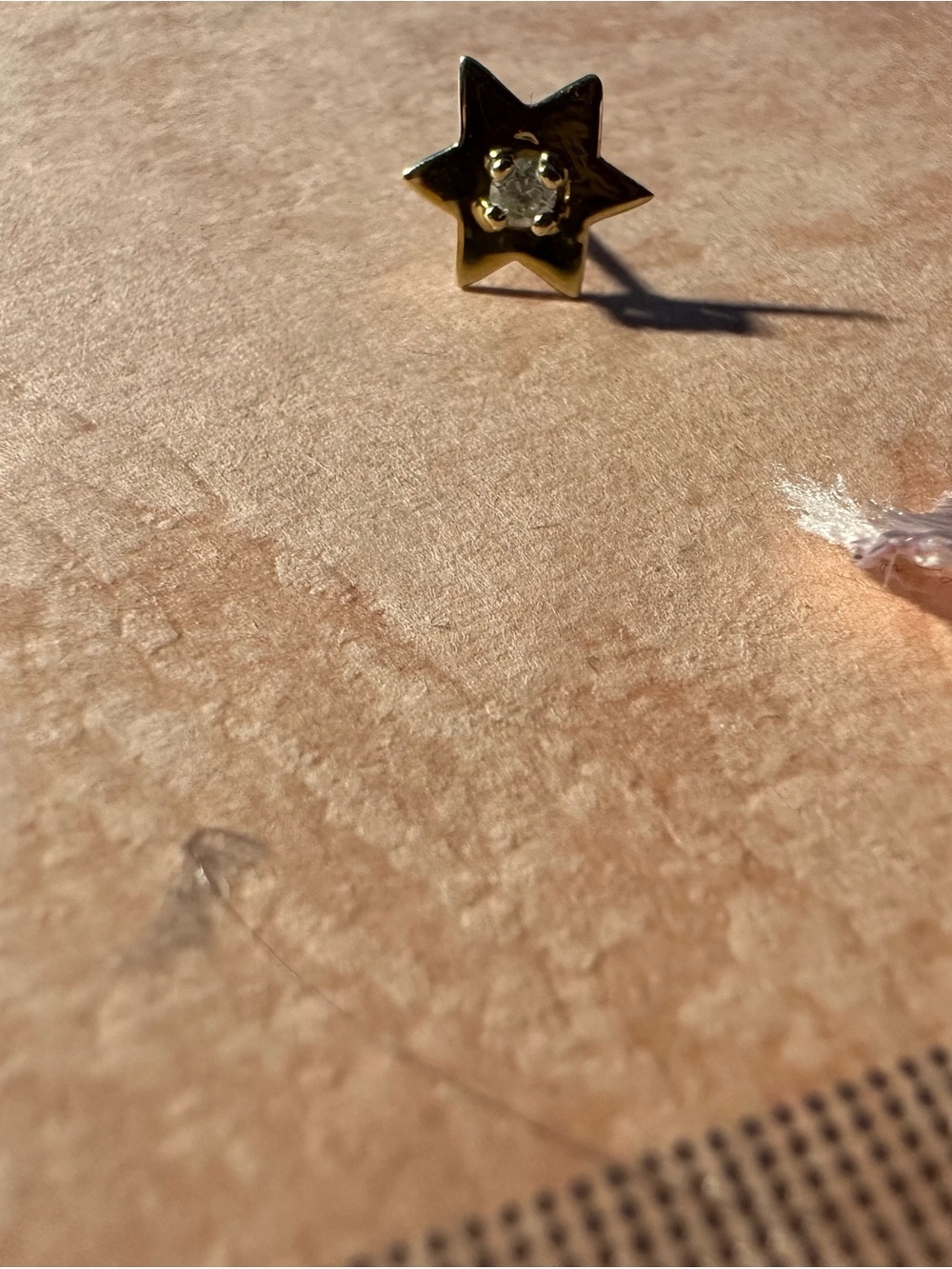 Gold Star Stud Nose Pin with Diamond